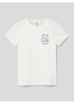T-shirt z kwiatowym nadrukiem model ‘FLOWERS’ ze sklepu Peek&Cloppenburg  w kategorii Bluzki dziewczęce - zdjęcie 170256418