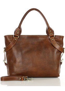 Torebka biznesowa damska kuferek skórzany premium bag - MARCO MAZZINI brązowy ze sklepu Verostilo w kategorii Torby Shopper bag - zdjęcie 170256947