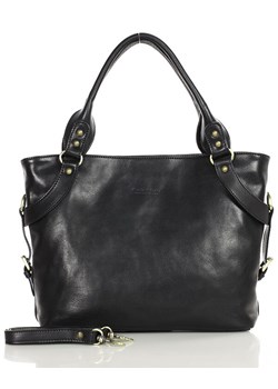 Torebka biznesowa damska kuferek skórzany premium bag - MARCO MAZZINI czarny ze sklepu Verostilo w kategorii Torby Shopper bag - zdjęcie 170256957