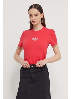 adidas Originals t-shirt damski kolor czerwony ze sklepu ANSWEAR.com w kategorii Bluzki damskie - zdjęcie 170258695