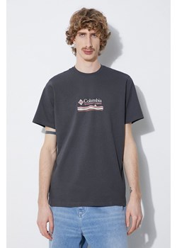 Columbia t-shirt bawełniany kolor szary wzorzysty ze sklepu ANSWEAR.com w kategorii T-shirty męskie - zdjęcie 170262667