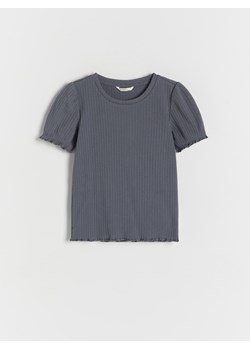 Reserved - T-shirt w prążek - ciemnoszary ze sklepu Reserved w kategorii Bluzki dziewczęce - zdjęcie 170262866