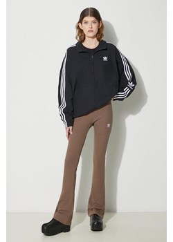 adidas Originals spodnie damskie kolor brązowy dzwony high waist IR5945 ze sklepu PRM w kategorii Spodnie damskie - zdjęcie 170264199
