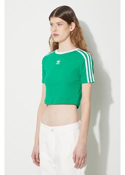 adidas Originals t-shirt 3-Stripes Baby Tee damski kolor zielony IP0666 ze sklepu PRM w kategorii Bluzki damskie - zdjęcie 170264297