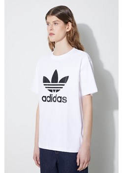 adidas Originals t-shirt damski kolor beżowy ze sklepu PRM w kategorii Bluzki damskie - zdjęcie 170264305
