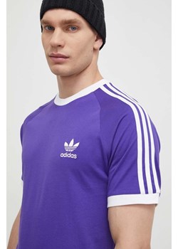 adidas Originals t-shirt bawełniany 3-Stripes Tee męski kolor fioletowy z aplikacją IM9394 ze sklepu PRM w kategorii T-shirty męskie - zdjęcie 170264315