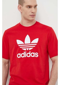 adidas Originals t-shirt bawełniany Trefoil męski kolor czerwony z nadrukiem IR8009 ze sklepu PRM w kategorii T-shirty męskie - zdjęcie 170264317