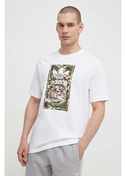 adidas Originals t-shirt bawełniany męski kolor biały z nadrukiem IS0246 ze sklepu PRM w kategorii T-shirty męskie - zdjęcie 170264329