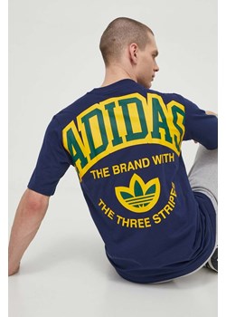 adidas Originals t-shirt bawełniany męski kolor granatowy z nadrukiem IS0184 ze sklepu PRM w kategorii T-shirty męskie - zdjęcie 170264349