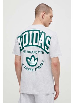 adidas Originals t-shirt bawełniany męski kolor szary z nadrukiem IS2929 ze sklepu PRM w kategorii T-shirty męskie - zdjęcie 170264357