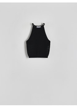 Reserved - Dzianinowy top - czarny ze sklepu Reserved w kategorii Bluzki damskie - zdjęcie 170266138
