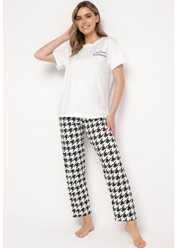 Biały Komplet Piżamowy Prosty T-shirt i Spodnie z Gumką w Pasie Vespella ze sklepu Born2be Odzież w kategorii Piżamy damskie - zdjęcie 170267455