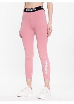 Napapijri Legginsy M-Box NP0A4GKT Różowy Slim Fit ze sklepu MODIVO w kategorii Spodnie damskie - zdjęcie 170269776