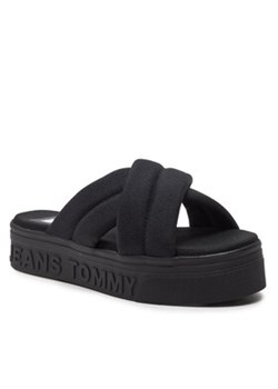 Tommy Jeans Klapki Tjw Lettering Flatform Sandal EN0EN02465 Czarny ze sklepu MODIVO w kategorii Klapki damskie - zdjęcie 170270275