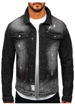 Czarna jeansowa kurtka męska Denley MJ542N ze sklepu Denley w kategorii Kurtki męskie - zdjęcie 170271428