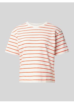 T-shirt z imitacji dzianiny ze wzorem w paski ze sklepu Peek&Cloppenburg  w kategorii Bluzki damskie - zdjęcie 170272607