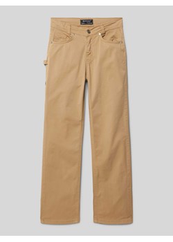 Spodnie materiałowe o rozkloszowanym kroju w jednolitym kolorze model ‘SLIM’ ze sklepu Peek&Cloppenburg  w kategorii Spodnie chłopięce - zdjęcie 170273515