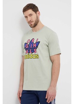 adidas Originals t-shirt bawełniany męski kolor zielony z nadrukiem IS0231 ze sklepu PRM w kategorii T-shirty męskie - zdjęcie 170274118