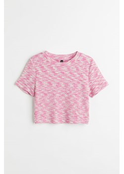 H & M - Top w prążki - Różowy ze sklepu H&M w kategorii Bluzki damskie - zdjęcie 170274329