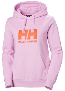 Damska bluza dresowa nierozpinana z kapturem Helly Hansen HH Logo Hoodie 2.0 - fioletowa ze sklepu Sportstylestory.com w kategorii Bluzy damskie - zdjęcie 170279108