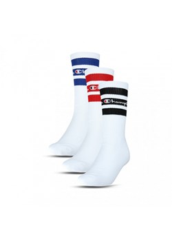 Skarpetki uniseks (3-pack) Champion Crew Socks - białe ze sklepu Sportstylestory.com w kategorii Skarpetki damskie - zdjęcie 170279147
