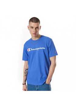 Męski t-shirt z nadrukiem Champion Legacy Crewneck T-shirt - niebieski ze sklepu Sportstylestory.com w kategorii T-shirty męskie - zdjęcie 170279215