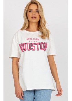 T-shirt damski z nadrukiem ecru EM-TS-527-1.26X, Kolor ecru, Rozmiar one size, EX MODA ze sklepu Primodo w kategorii Bluzki damskie - zdjęcie 170280706