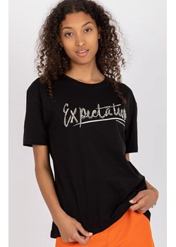Czarny t-shirt damski z dżetami HB-TS-3077.32P, Kolor czarny, Rozmiar L, HiB ze sklepu Primodo w kategorii Bluzki damskie - zdjęcie 170280748