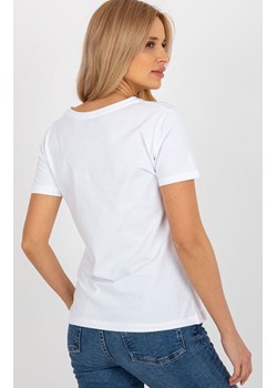 T-shirt damski z różową gwiazdą RV-TS-8626.00, Kolor biało-różowy, Rozmiar L/XL, BASIC FEEL GOOD ze sklepu Primodo w kategorii Bluzki damskie - zdjęcie 170280775
