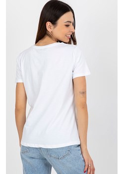 T-shirt damski z zieloną gwiazdą RV-TS-8626.00, Kolor biało-zielony, Rozmiar L/XL, BASIC FEEL GOOD ze sklepu Primodo w kategorii Bluzki damskie - zdjęcie 170280779