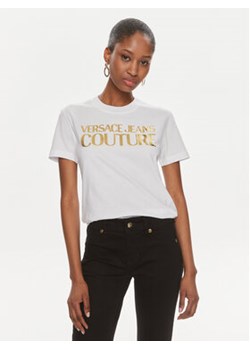 Versace Jeans Couture T-Shirt 76HAHT04 Biały Slim Fit ze sklepu MODIVO w kategorii Bluzki damskie - zdjęcie 170283016