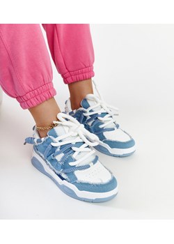 Niebieskie sneakersy z materiałowymi wstawkami Melilot ze sklepu gemre w kategorii Buty sportowe damskie - zdjęcie 170283927