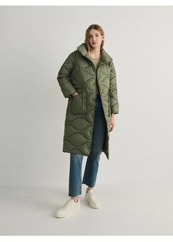 Reserved - Pikowany płaszcz ze stójką - jasnozielony ze sklepu Reserved w kategorii Płaszcze damskie - zdjęcie 170286207
