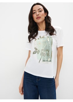 Mohito - T-shirt z nadrukiem - biały ze sklepu Mohito w kategorii Bluzki damskie - zdjęcie 170287636