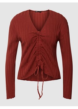 Bluzka z długim rękawem i efektem prążkowania model ‘TESSA’ ze sklepu Peek&Cloppenburg  w kategorii Bluzki damskie - zdjęcie 170290538