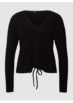 Bluzka z długim rękawem i efektem prążkowania model ‘TESSA’ ze sklepu Peek&Cloppenburg  w kategorii Bluzki damskie - zdjęcie 170290998