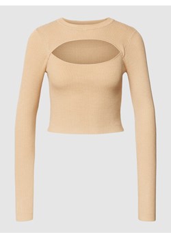 Bluzka krótka z długim rękawem i wycięciem model ‘ONLLIZA’ ze sklepu Peek&Cloppenburg  w kategorii Bluzki damskie - zdjęcie 170294628