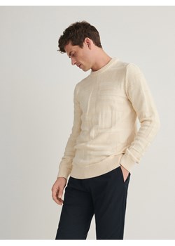 Reserved - Sweter ze strukturalnej dzianiny - beżowy ze sklepu Reserved w kategorii Swetry męskie - zdjęcie 170298768