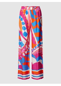 Spodnie palazzo o luźnym kroju z wiskozy z graficznym wzorem ze sklepu Peek&Cloppenburg  w kategorii Spodnie damskie - zdjęcie 170301585