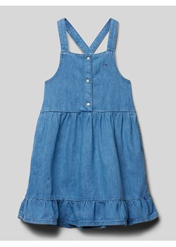 Sukienka jeansowa z efektem stopniowania i wyhaftowanym logo ze sklepu Peek&Cloppenburg  w kategorii Sukienki dziewczęce - zdjęcie 170302019