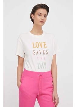 Mos Mosh t-shirt bawełniany damski kolor beżowy ze sklepu ANSWEAR.com w kategorii Bluzki damskie - zdjęcie 170305816