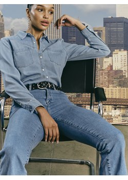 Koszula damska jeansowa na zatrzaski błękitna Arana 110 ze sklepu Big Star w kategorii Koszule damskie - zdjęcie 170306869