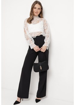 Czarne Spodnie w Garniturowym Stylu z Wysokim Stanem Wrenla ze sklepu Born2be Odzież w kategorii Spodnie damskie - zdjęcie 170308765