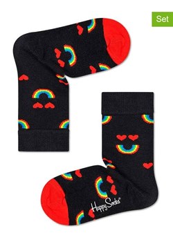 Happy Socks Skarpety (2 pary) w kolorze czarnym ze sklepu Limango Polska w kategorii Skarpetki dziecięce - zdjęcie 170309236
