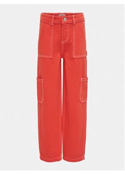 Kids ONLY Spodnie materiałowe Vilje 15316877 Czerwony Straight Fit ze sklepu MODIVO w kategorii Spodnie dziewczęce - zdjęcie 170309667
