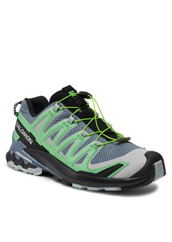 Sneakersy Salomon Xa Pro 3D V9 L47271900 Flint Stone / Green Gecko / Black ze sklepu eobuwie.pl w kategorii Buty trekkingowe męskie - zdjęcie 170310129