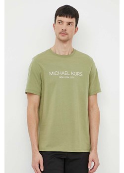 Michael Kors t-shirt bawełniany męski kolor zielony z nadrukiem ze sklepu ANSWEAR.com w kategorii T-shirty męskie - zdjęcie 170314187