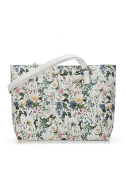 Torebka shopperka z ekoskóry w kwiaty biała ze sklepu WITTCHEN w kategorii Torby Shopper bag - zdjęcie 170314867