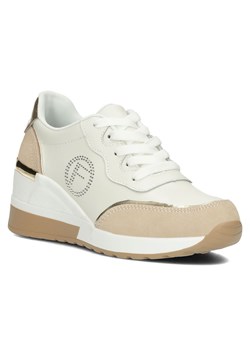 Skórzane sneakersy Filippo DP4660/23 WH BE biały ze sklepu ButyButy.pl w kategorii Buty sportowe damskie - zdjęcie 170316358
