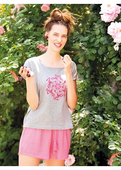 Lekka wiskozowa piżamka z kwiatowym kołowrotem życia - S ze sklepu PH KEY Sp. z o.o.  w kategorii Piżamy damskie - zdjęcie 170316468